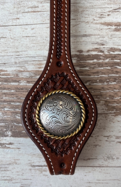Rope Edge Western Engraved Concho antik/gold 1 1/2